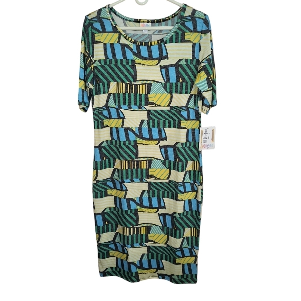 NWT LuLaRoe Julia Short Sleeve Bodycon Style Dress Size L (14-16)